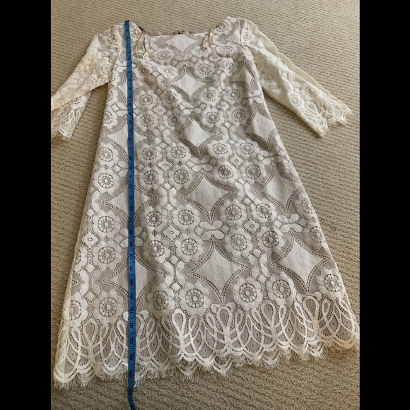 NEW $128 Eliza J Lace‎ Shift Dress in Ivory [ SZ 4 ] - Picture 12 of 12